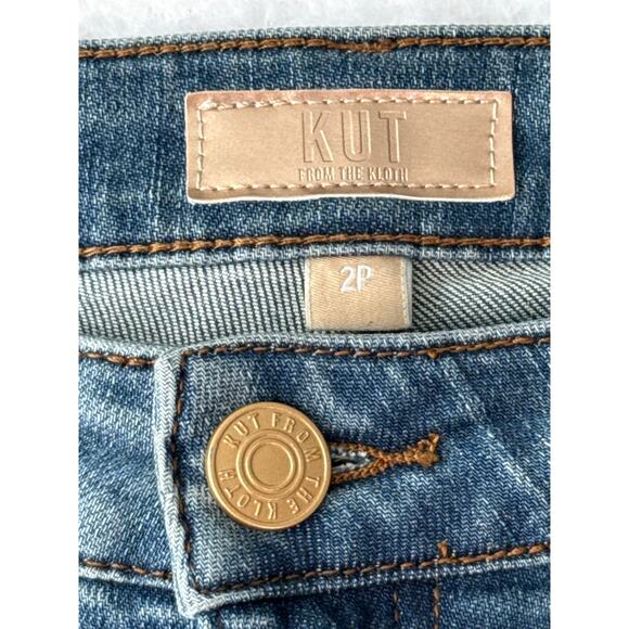 Kut From The Kloth Elizabeth Straight Leg Jeans Womens Size 2P Light Wash - Picture 2 of 8